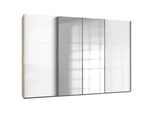 Schwebetürenschrank Level 36D ca. 350 cm Weiß/Eiche Dekor