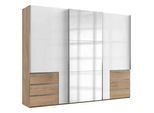 Schwebetürenschrank Level 36D ca. 300 cm Weiß/Eiche Dekor