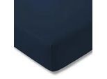 Estella Spannleintuch , Dunkelblau , Textil , 150x200 cm , Textiles Vertrauen - Oeko-Tex® , Rundumgummi, bügelfrei, weich und anschmiegsam, perfekter Sitz , Heimtextilien, Bettwäsche & Leintücher, Leintücher, Spannleintücher
