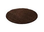 Novel Hochflorteppich , Braun , Textil , Uni , rund , Oeko-Tex® Standard 100 , für Fußbodenheizung geeignet, schmutzabweisend, für Hausstauballergiker geeignet, lichtunempfindlich, antistatisch, pflegeleicht, strapazierfähig, leicht zusammenrollbar , Teppiche Und Böden, Teppiche, Hochflorteppiche & Shaggys