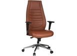 Mid.you Chefsessel , Braun , Textil , Drehkreuz , 65x133x65 cm , Sitzfläche 360° drehbar, ergonomische Rückenlehne , Büromöbel, Bürostühle, Chefsessel