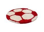 Ben'n'jen Kinderteppich , Rot , Textil , Fußball , rund , Oeko-Tex® Standard 100 , pflegeleicht , Teppiche und Böden, Teppiche, Kinderteppiche