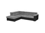 Mid.you Ecksofa , Grau, Schwarz , Holz, Textil , Buche , Ottomane links, L-Form , 252x217 cm , Bettkasten erhältlich , Wohnzimmer, Sofas & Couches, Wohnlandschaften, Ecksofas