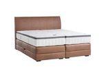 Novel Boxspringbett , Cognac , Textil , Wenge , H2 + H3 , 7-Zonen , 200x200 cm , Bettkasten, Federkernmatratze , Schlafzimmer, Betten, Boxspringbetten