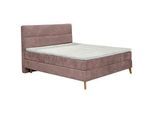 Carryhome Boxspringbett , Altrosa , Textil , Buche , massiv , H2 + H3 , 7-Zonen , 160x200 cm , Topper durchgehend, Wendematratze mit unterschiedlichen Härtegraden, in verschiedenen Größen erhältlich, Partnermatratze mit durchgehendem Bezug , Schlafzimmer, Betten, Boxspringbetten