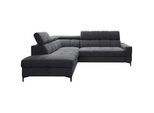Carryhome Ecksofa , Anthrazit , Textil , Ottomane links, L-Form , 254x212 cm , Made in Eu , Liegefunktion, seitenverkehrt erhältlich, Schlafen auf Sitzhöhe, Rücken echt , Wohnzimmer, Sofas & Couches, Wohnlandschaften, Ecksofas