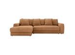 Xxxl Ecksofa , Rostfarben , Textil , Füllung: Schaumstoff, Silikon,Schaumstoff, Silikon , Ottomane links, L-Form , 302x182 cm , seitenverkehrt erhältlich, Rücken echt , Wohnzimmer, Sofas & Couches, Wohnlandschaften, Ecksofas