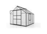 Xxxl Gewächshausbausatz , Schwarz , Metall, Kunststoff , 257x231.8x258 cm , Gartenzubehör, Garten- & Gewächshäuser