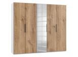 Drehtürenschrank Level 36A mit Spiegel ca. 250 cm Eiche/Weiß