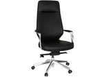 Mid.you Chefsessel , Schwarz , Textil , Drehkreuz , 63x133x65 cm , Wippfunktion, Sitzfläche 360° drehbar, ergonomische Rückenlehne , Büromöbel, Bürostühle, Chefsessel