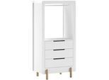 Mid.you Kinderkleiderschrank , Weiß , Holzwerkstoff , 1 Fächer , 3 Schubladen , 88x180x54.4 cm , Baby & Kindermöbel, Babyzimmer, Babykleiderschränke