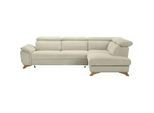 Valnatura Ecksofa , Creme , Textil , Eiche , massiv , Ottomane rechts, L-Form , 287x212 cm , Typenauswahl, Stoffauswahl, seitenverkehrt erhältlich, Bettfunktion erhältlich, Rücken echt, Armteil rechts , Wohnzimmer, Sofas & Couches, Wohnlandschaften, Ecksofas
