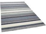 Teppich GINO FALCONE "Rosetta-Stripes" Gr. 2, blau, B:70cm H:20mm L:140cm, Kunstfaser, Teppiche, Teppich, In- und Outdoor geeignet, Wohnzimmer