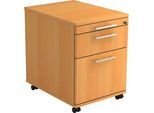 Venda Rollcontainer , Buchefarben , Kunststoff , 3 Schubladen , 42.8x59x58 cm , Fsc, DIN EN ISO 14001 , Beimöbel erhältlich , Büromöbel, Schreibtischcontainer, Rollcontainer