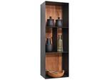 Valnatura Wandregal , Anthrazit, Eichefarben , Holz, Metall , Kerneiche , massiv , 35x106x24 cm , Goldenes M, Dgm , Beimöbel erhältlich, hängend , Wohnzimmer, Wohnwände, Wohnwand-Serien