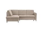 Carryhome Ecksofa , Beige , Textil , Buche , massiv , Ottomane links, L-Form , 241x184 cm , Stoffauswahl, seitenverkehrt erhältlich, Schlafen auf Sitzhöhe, Rücken echt , Wohnzimmer, Sofas & Couches, Wohnlandschaften, Ecksofas mit Schlaffunktion