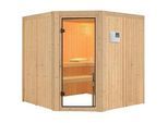 Karibu Sauna , Naturfarben , Holz , Fichte , 196x198x196 cm , Freizeit & Co, Wellness & Gesundheit, Sauna