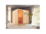 Karibu Sauna , Naturfarben , Holz , Fichte , 196x198x196 cm , Freizeit & Co, Wellness & Gesundheit, Sauna