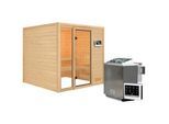 Karibu Sauna , Naturfarben , Holz , Fichte , massiv , 196x187x196 cm , Freizeit & Co, Wellness & Gesundheit, Sauna