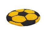 Ben'n'jen Kinderteppich , Gelb , Textil , Fußball , rund , Oeko-Tex® Standard 100 , pflegeleicht , Teppiche Und Böden, Teppiche, Kinderteppiche
