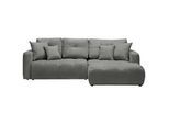 Hom`in Ecksofa , Dunkelgrau , Textil , Füllung: Schaumstoff,Schaumstoff , Ottomane rechts, L-Form , 276x172 cm , Stoffauswahl, Liegefunktion, seitenverkehrt erhältlich, Schlafen auf Sitzhöhe, Rücken echt , Wohnzimmer, Sofas & Couches, Wohnlandschaften, Ecksofas mit Schlaffunktion