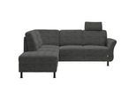 Xxxl Ecksofa , Dunkelgrau , Textil , Ottomane links, L-Form , 233x208 cm , Typenauswahl, Fußauswahl, seitenverkehrt erhältlich, Hocker erhältlich, Rücken echt, individuell planbar , Wohnzimmer, Sofas & Couches, Wohnlandschaften, Ecksofas