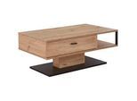 Cantus Couchtisch , Anthrazit, Eiche Artisan , Metall , 1 Schubladen , rechteckig , eckig, Säule, Bodenplatte , 65x45x110 cm , Stauraum, offenes Fach , Wohnzimmer, Wohnzimmertische, Couchtische, Couchtische eckig