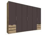 Mid.you Drehtürenschrank , Graphitfarben, Eichefarben , Metall , 3 Fächer , 6 Schubladen , 300x216x58 cm , BQ - Bündnis für Qualität, Made in Germany, DIN EN ISO 9001 , umfangreiches Zubehör erhältlich, in verschiedenen Größen erhältlich, in verschiedenen Holzdekoren erhältlich , Schlafzimmer, Komplette Schlafzimmer und Serien, Schlafzimmerserien