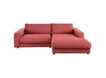 Lomoco Ecksofa , Koralle , Textil , Füllung: Schaumstoff, Federn , Ottomane rechts , 270x190 cm , Goldenes M, Dgm , erweiterbar, Typenauswahl, Fußauswahl, Lederauswahl, Stoffauswahl, seitenverkehrt erhältlich, Hocker erhältlich, Rücken echt, individuell planbar , Wohnzimmer, Sofas & Couches, Wohnlandschaften, Ecksofas