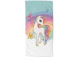 Xxxl Strandtuch , Multicolor , Textil , Einhorn , 75x150 cm , saugfähig, schnelltrocknend , Heimtextilien, Badtextilien, Strandtücher