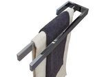 Novel Handtuchhalter , Chromfarben , Metall , eckig , 39.0x3x11 cm , Goldenes M , Badezimmer, Badezimmerausstattung, Handtuchhalter