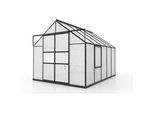 Xxxl Gewächshausbausatz , Schwarz , Metall, Kunststoff , 257x231.8x321 cm , Gartenzubehör, Garten- & Gewächshäuser