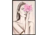 Xxxl Bild , Rosa, Hellbraun , Kunststoff , 98x148x10 cm , einfache und schnelle Anbringung, matt, gerahmt , Bilder & Rahmen, Bilder, Sonstige Wandbilder