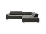 Hom`in Ecksofa , Dunkelgrau , Textil , Ottomane rechts, L-Form , 311x219 cm , Blauer Engel, Goldenes M, Oeko-Tex® Standard 100, DGM-Klimapakt , Typenauswahl, Fußauswahl, Lederauswahl, Stoffauswahl, seitenverkehrt erhältlich, Hocker erhältlich, Rücken echt , Wohnzimmer, Sofas & Couches, Wohnlandschaften, Ecksofas
