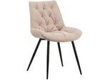 Carryhome Stuhl , Rosa, Schwarz , Metall, Textil , konisch , 54x85x63 cm , Stoffauswahl , Esszimmer, Esszimmerserien