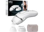 IPL-Haarentferner BRAUN "Silk·expert Pro 3 PL3230", weiß (weiß, silber), IPL-Haarentferner, Damen, 3 Aufsätze, mit Aufbewahrungstasche