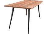 Esstisch PAROLI "Hannah", braun (akazie, schwarz, akazie), H:75cm, Tische, Esstisch, in 3 Breiten