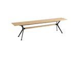 Linea Natura Sitzbank , Schwarz, Eichefarben , Holz, Metall , Eiche , Hartholz , 200x45x35 cm , Holzmöbel, Sitzgelegenheiten Holz, Holzbänke, Sitzbänke Holz