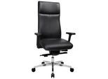 Xxxl Chefsessel , Schwarz , Metall, Kunststoff, Leder , Kombination Echtleder/Lederlook , Rindleder , Drehkreuz , 80x115-124x80 cm , Lga, Made in Germany , Büromöbel, Bürostühle, Chefsessel