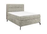 Esposa Boxspringbett , Hellgrau , Textil , H2 , 140x200 cm , Stoffauswahl, Topper durchgehend, Matratze in verschiedenen Härtegraden erhältlich , Schlafzimmer, Betten, Boxspringbetten