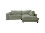 Hom`in Ecksofa , Dunkelgrün , Textil , Füllung: Schaumstoff, Federn , Ottomane rechts, L-Form , 265x224 cm , Blauer Engel, Goldenes M, Oeko-Tex® Standard 100, DGM-Klimapakt , seitenverkehrt erhältlich , Wohnzimmer, Sofas & Couches, Wohnlandschaften, Ecksofas