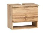 Xora Waschtischunterschrank , Eiche Wotan , Holzwerkstoff , 1 Schubladen , einzeln stellbar , 61x55x40 cm , Made in Germany , hängend , Badezimmer, Badmöbelsets & -serien, Badmöbelserien
