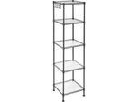 Boxxx Regal , Schwarz , Metall, Kunststoff , 5 Fächer , 30x123.5x30 cm , stehend , Wohnzimmer, Wohnwände, Wohnwand-Serien