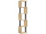 Livetastic Bücherwand , Eichefarben , Holzwerkstoff , 5 Fächer , 35x161x30 cm , stehend , Wohnzimmer, Regale, Bücherregale