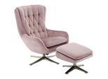 Carryhome Relaxsesselset , Nickelfarben, Altrosa , Textil , Uni , 73x102x84 cm , Wohnzimmer, Sessel, Polstersessel