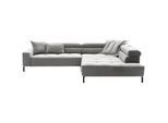 Hom`in Ecksofa , Grau , Textil , Ottomane rechts, L-Form , 311x219 cm , Blauer Engel, Goldenes M, Oeko-Tex® Standard 100, DGM-Klimapakt , Typenauswahl, Fußauswahl, Lederauswahl, Stoffauswahl, planbar, seitenverkehrt erhältlich, Hocker erhältlich , Wohnzimmer, Sofas & Couches, Wohnlandschaften, Ecksofas