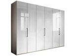 Novel Falttürenschrank , Grau, Weiß , Metall , 6 Fächer , 300x216x58 cm , Typenauswahl, Beimöbel erhältlich, in verschiedenen Holzarten erhältlich, in verschiedenen Größen erhältlich , Schlafzimmer, Komplette Schlafzimmer und Serien, Schlafzimmerserien