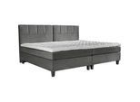 Esposa Boxspringbett , Grau , Textil , Buche , H2 , 5-Zonen , 240x200 cm , Oeko-Tex® Standard 100 , Über- und Sondergrößen erhältlich, gepolstertes Kopfteil, Stoffauswahl, Topper durchgehend, in verschiedenen Größen erhältlich , Schlafzimmer, Betten, Boxspringbetten