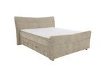 Esposa Boxspringbett , Sandfarben , Textil , H2 , 140x200 cm , Bettkasten, Stoffauswahl, Topper durchgehend, in verschiedenen Größen erhältlich, Matratze in verschiedenen Härtegraden erhältlich , Schlafzimmer, Betten, Boxspringbetten
