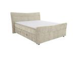 Esposa Boxspringbett , Beige , Textil , H3 , 140x200 cm , Bettkasten, Topper durchgehend, Matratze in verschiedenen Härtegraden erhältlich , Schlafzimmer, Betten, Boxspringbetten